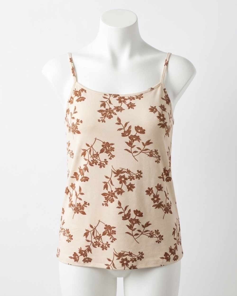 NEW GRACE AND LACE tossed floral cami in brown/ white